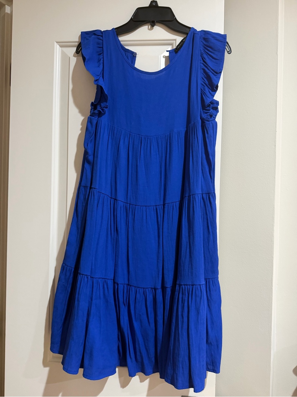 English Factory Royal Blue Tiered Ruffle Sleeve Casual Dress